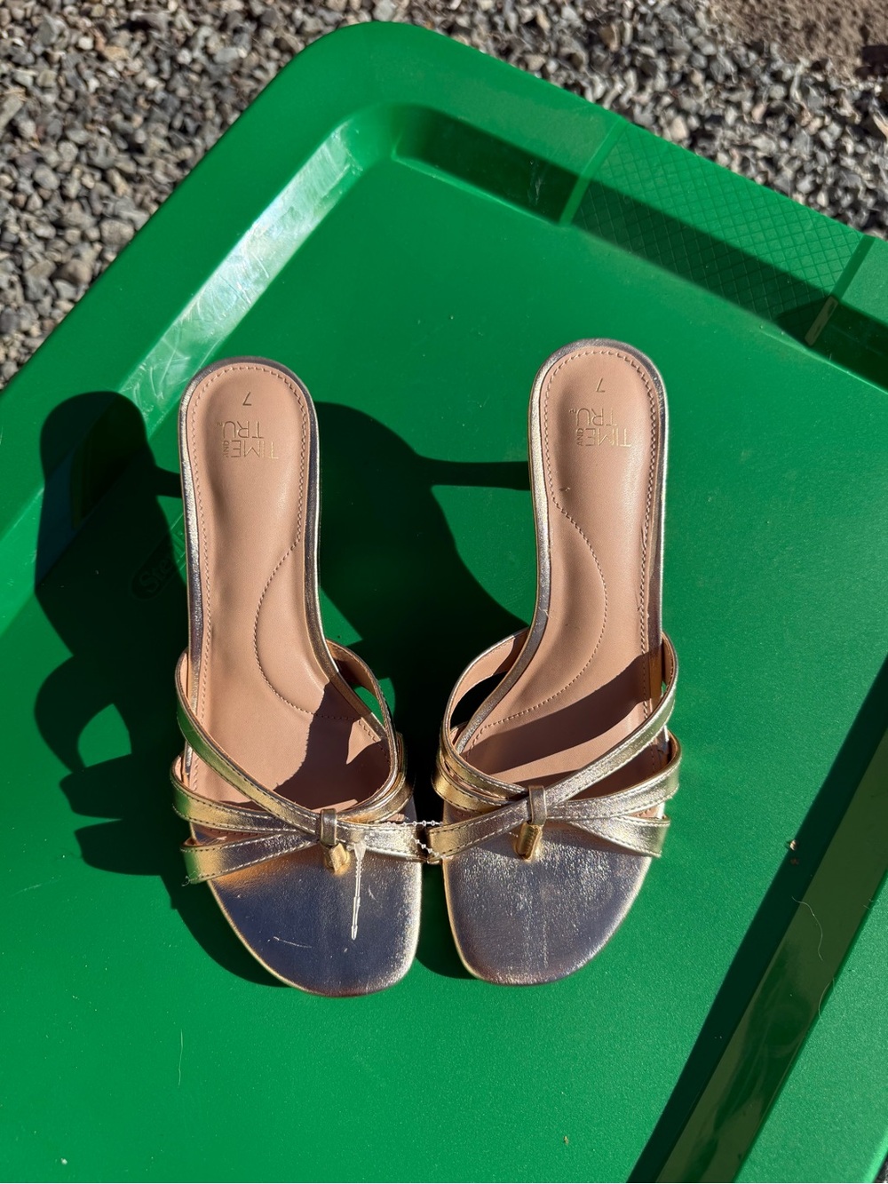 Treasure & Bond Metallic Gold Knot Slide Mules Heals Brand New Women’s Sz 7